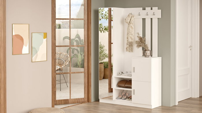 Hanah Home Dd7-W Recibidor Blanco 113,6x180x35cm